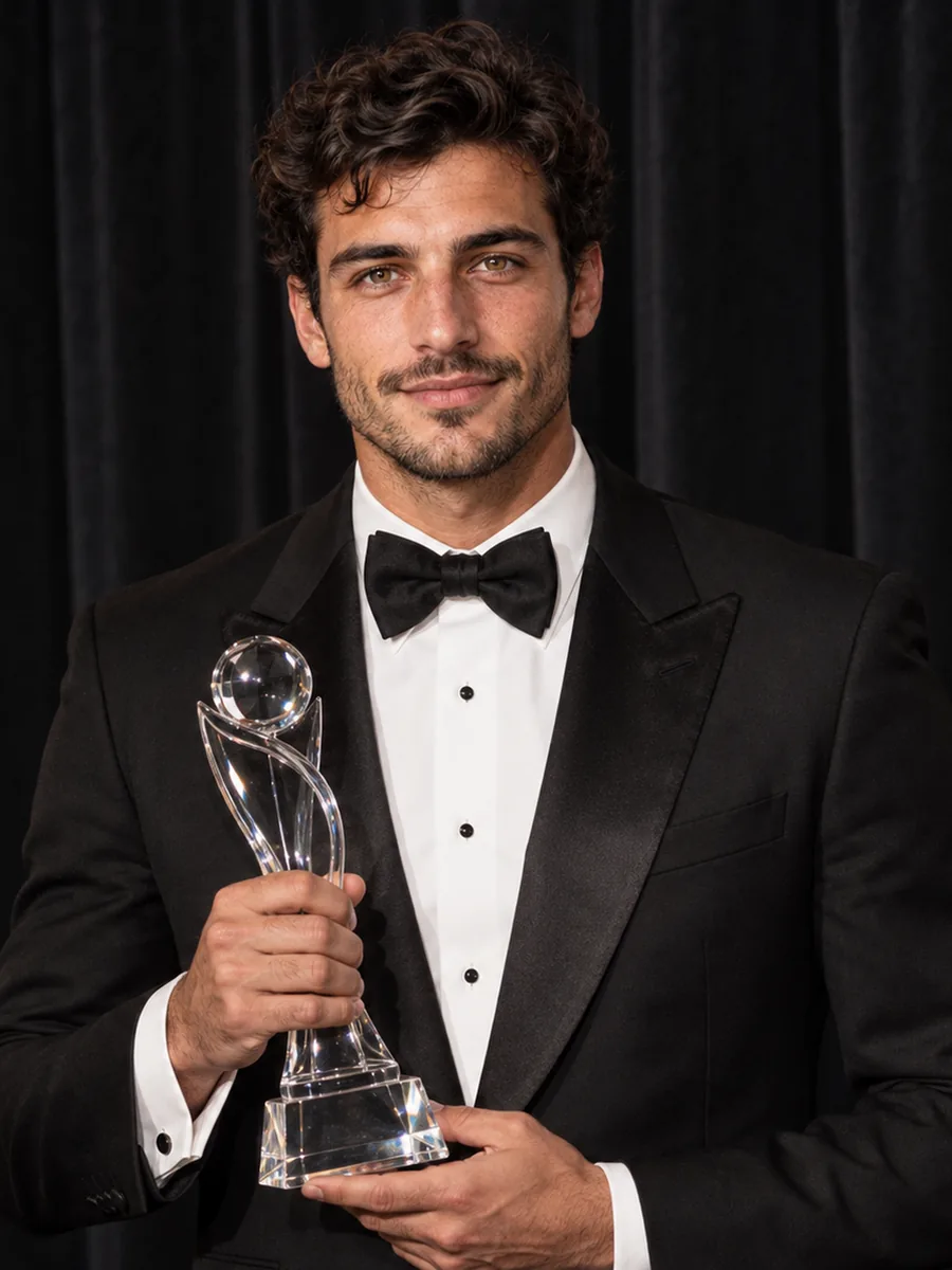 Kai in a tuxedo at a gala