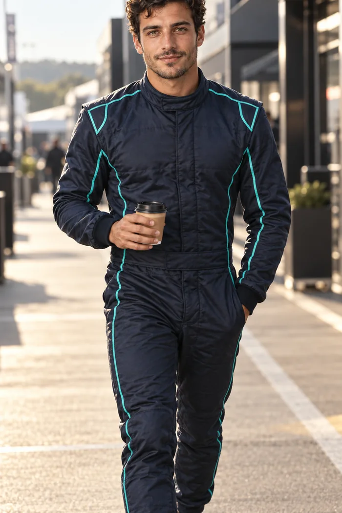 Kai in the paddock with a coffee