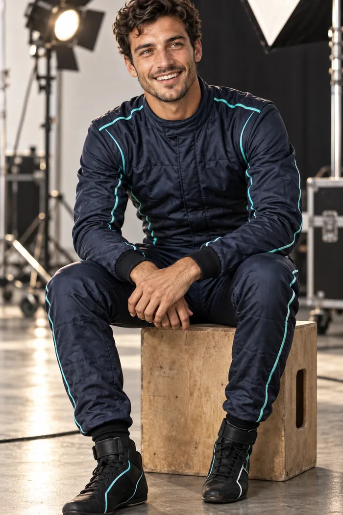 Kai laughing backstage at a photo shoot